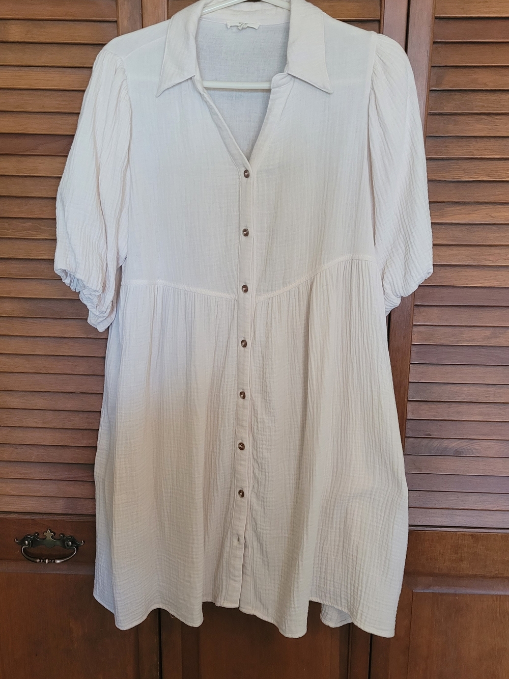 Easel Cream Lightweight Textured Tunic